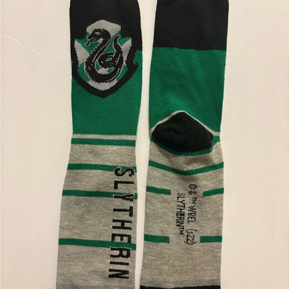 Bioworld Slytherin and Wizardry Themed Socks - Black,‎ Green, Gray